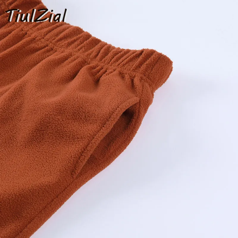 

TiulZial Sportwear Women Outfit Long Trouser Suits Sportswear Matching Halter Top And Harem Pant Pink Two Piece Set 2021