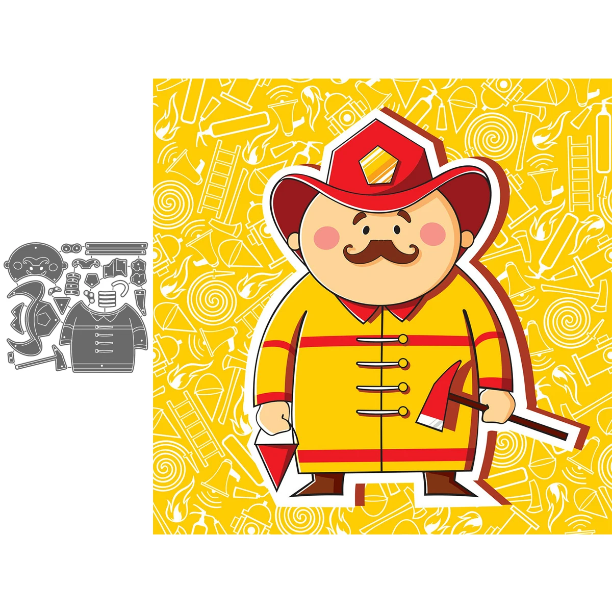 

Cute Firefighter Craft Paper Dies Cut Diy Handmade Mold Scrapbook For Card Making Stencils New Embossing Dies 2021