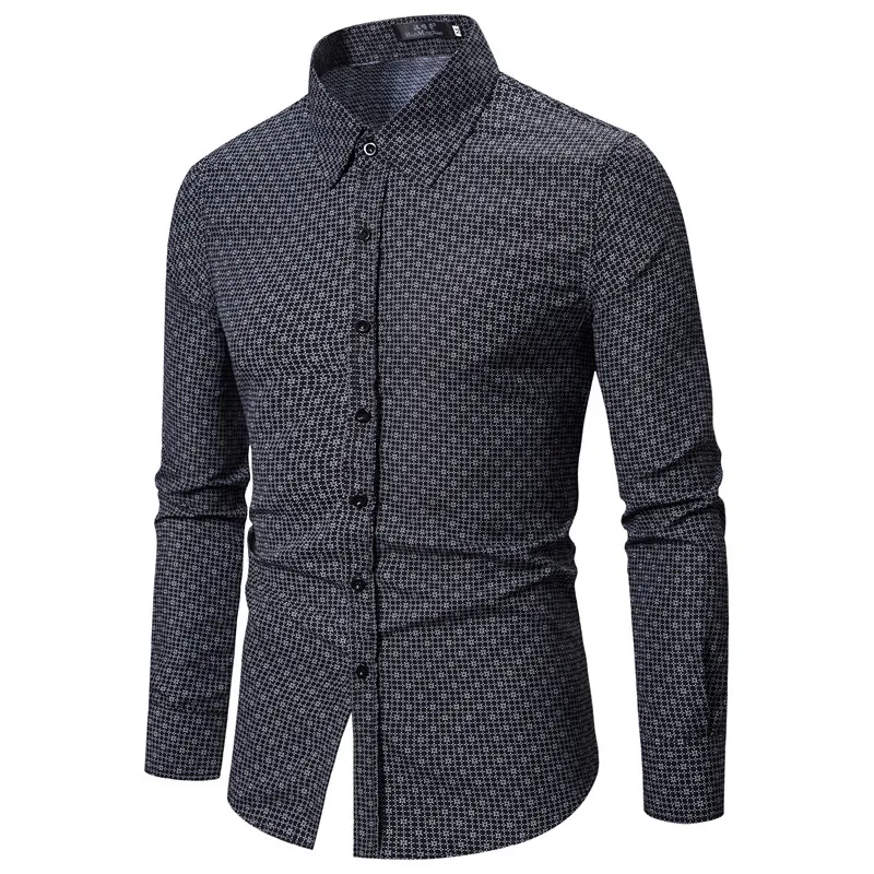 Мужская рубашка в клетку 100% хлопок 2019 Весна Осень Повседневная с длинными