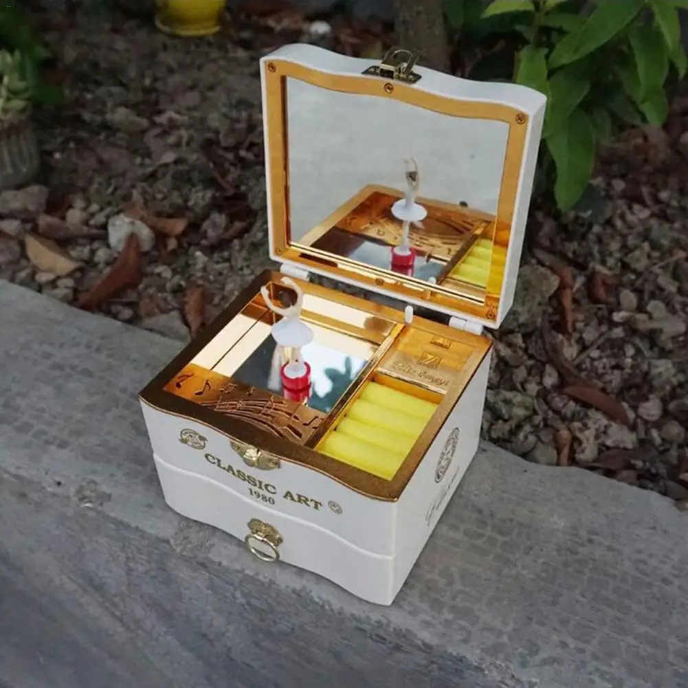 Новые инновационные украшения коробка Музыкальная Коробка DIY орнамент вращающийся танцующая девушка
