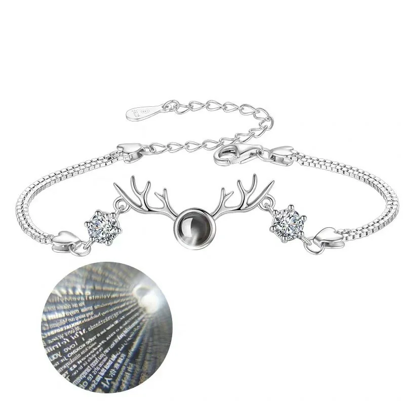 

Korean Version Accessory I Love You Projection A Deer Have You Bracelet Charm Bracelets for Women Evil Eye Bracelet Jewelry