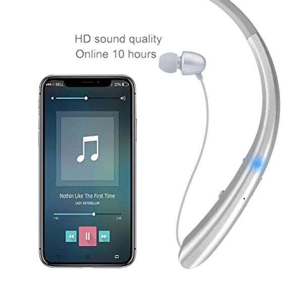 Bluetooth retractable headphones wireless earplugs neckband high-definition stereo and microphones | Электроника