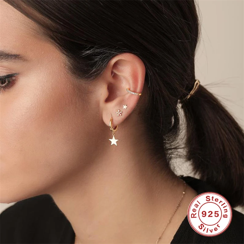 Корейские серьги женские из стерлингового серебра 925 пробы серьги-сглаз синие