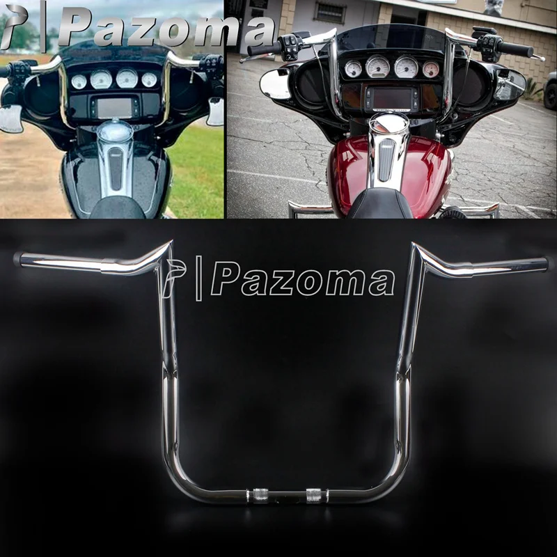 

Хромированный 12 дюймов 14 дюймов 16 дюймов 37 "широкий 1-1/4" Руль для Harley Dyna Touring Sportster Batwing обтекатель комоды Baggers руль