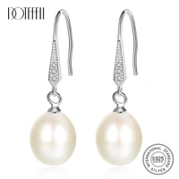 doteffil pearl earrings for women 925 silver drop earrings genuine natural freshwater pearl fine jewelry christmas gift hot sale