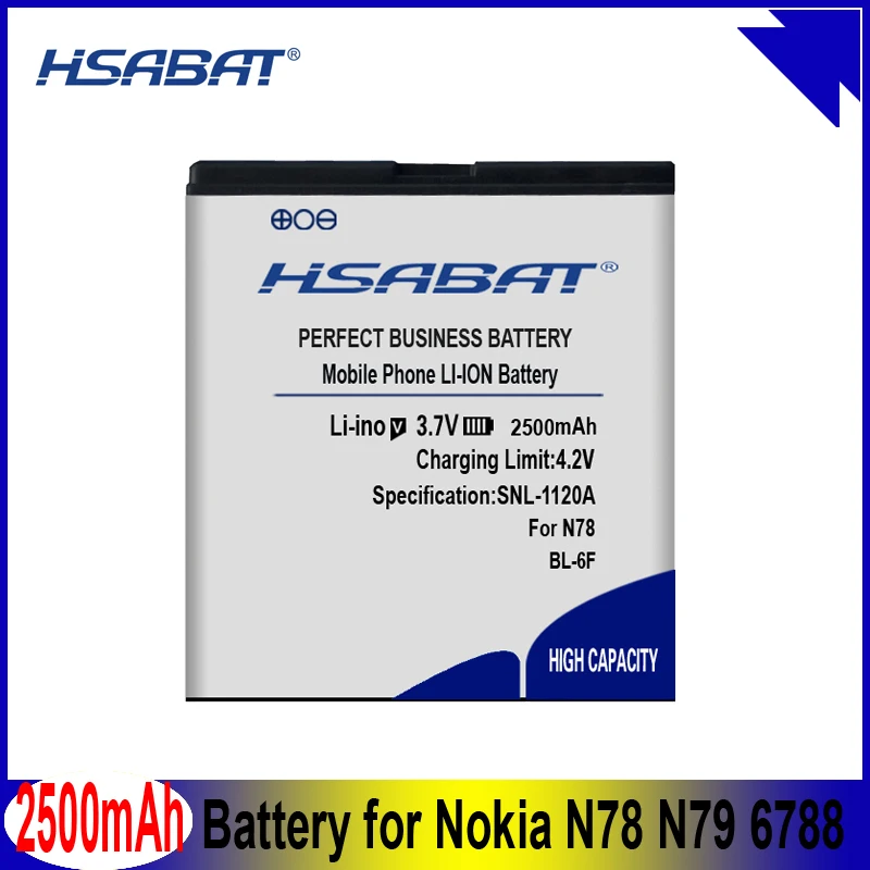 Аккумулятор HSABAT 2500 мАч для Nokia N78 N79 6788 6788I N95 8G|Аккумуляторы мобильных телефонов| |