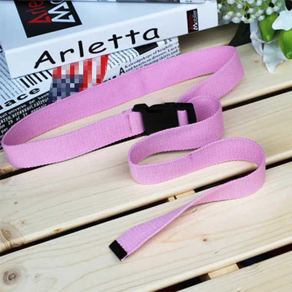 Pink plastic buckle Женские, мужские, унисекс, холщовые ремни, повседневные, женские, с пластиковой пряжкой, тактические, поясные ремни, Harajuku, одноцветные, длинные, черные, джинсы, пояс - Цвет: Pink plastic buckle