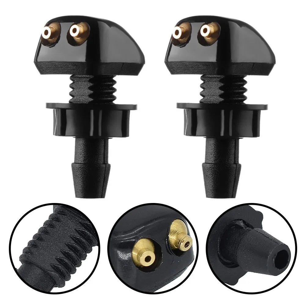 

2PCS ABS Plastics Car Windscreen Sprayer Useful Water Spout Outlet Nozzle Sprinkler Washer Nozzles Black