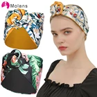 Женская повязка для волос Molans, винтажная Бандана с цветочным повязка с принтом, регулируемая повязка для волос, шарф, головной убор, аксессуары для волос