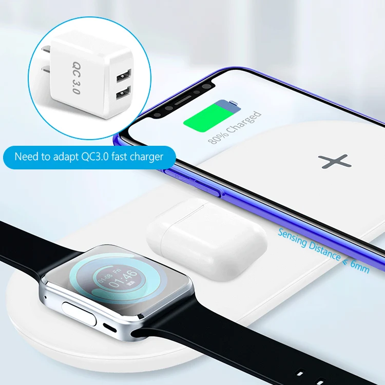 Смарт устройство для быстрой Беспроводной зарядная док станция AirPower 3 в 1 Быстрая