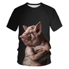 2021 новая и забавная Футболка серии свиньи и собаки, мужская и женская футболка с 3D принтом, топ с коротким рукавом и узором в стиле Харадзюку