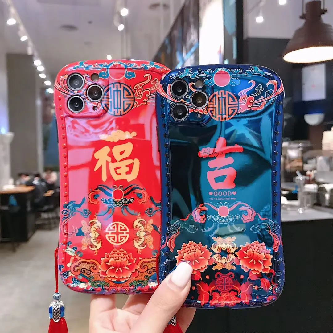 blu ray tpu lucky cat cute cartoon mobile phone case for iphone 11 12pro 11promax xs xr drop protection cover with bracket free global shipping