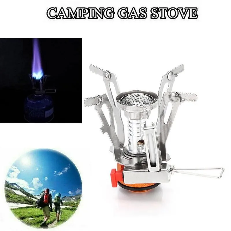 

Camping Mini Gas Stove Outdoor Folding Camping Meal Backpack Ignition Piezoelectric Windproof Stove Barbecue Portable F3B7