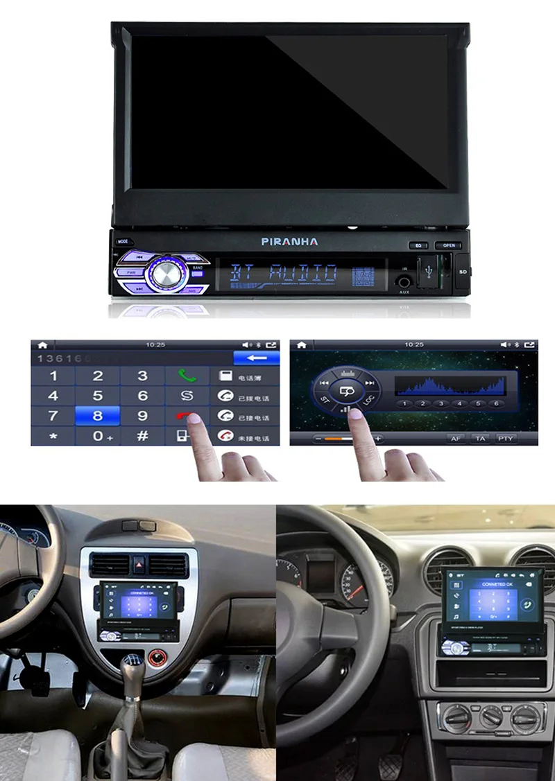 Autoradio 1 DIN 7 inch Car Mirror Link Radio Audio MP5 Player Bluetooth/USB/TF/Aux/touch screen radio cassette player car | Автомобили и