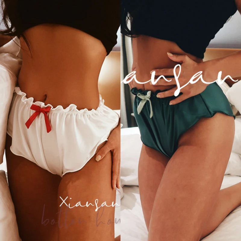 Для женщин шелковый атлас пикантные украшенные цветами Домашние туфли Штаны