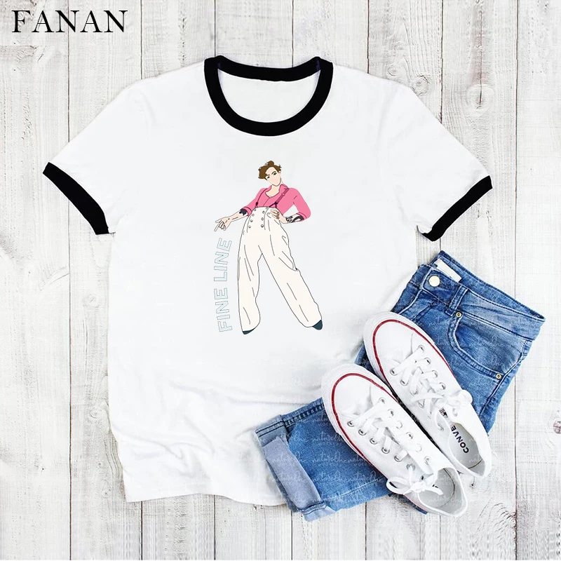 

Harry Styles Fine Line Korean T Shirt Women Fashion Tops Shirts Short Sleeve Round Nack T-Shirts Leisure Top Tee Casual Ladies