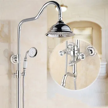 Роскошный смеситель для душа Водопад серебряные душевые наборы хромированный в