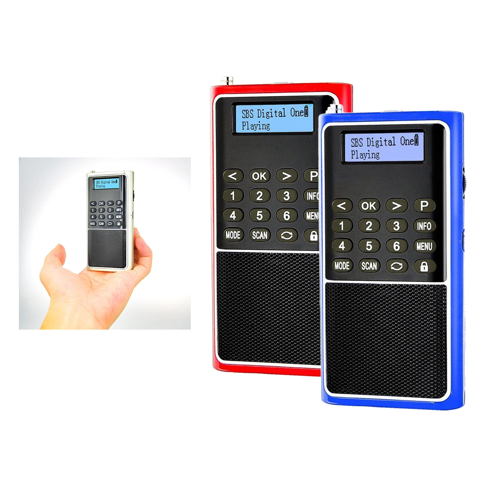 Карманный DAB цифровой радиоприемник FM громкоговоритель с антенной Поддержка TF