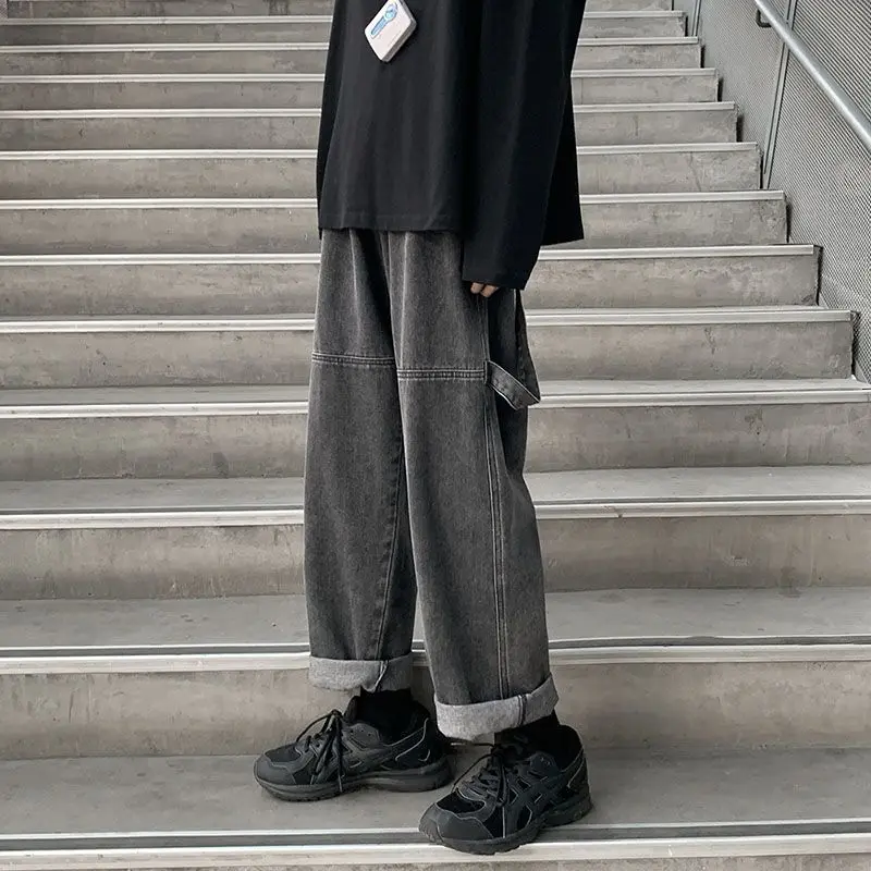 

Мужские осенние брюки в гонконгском стиле, черные ретро-брюки, повседневные модные мужские брюки в гонконгском стиле