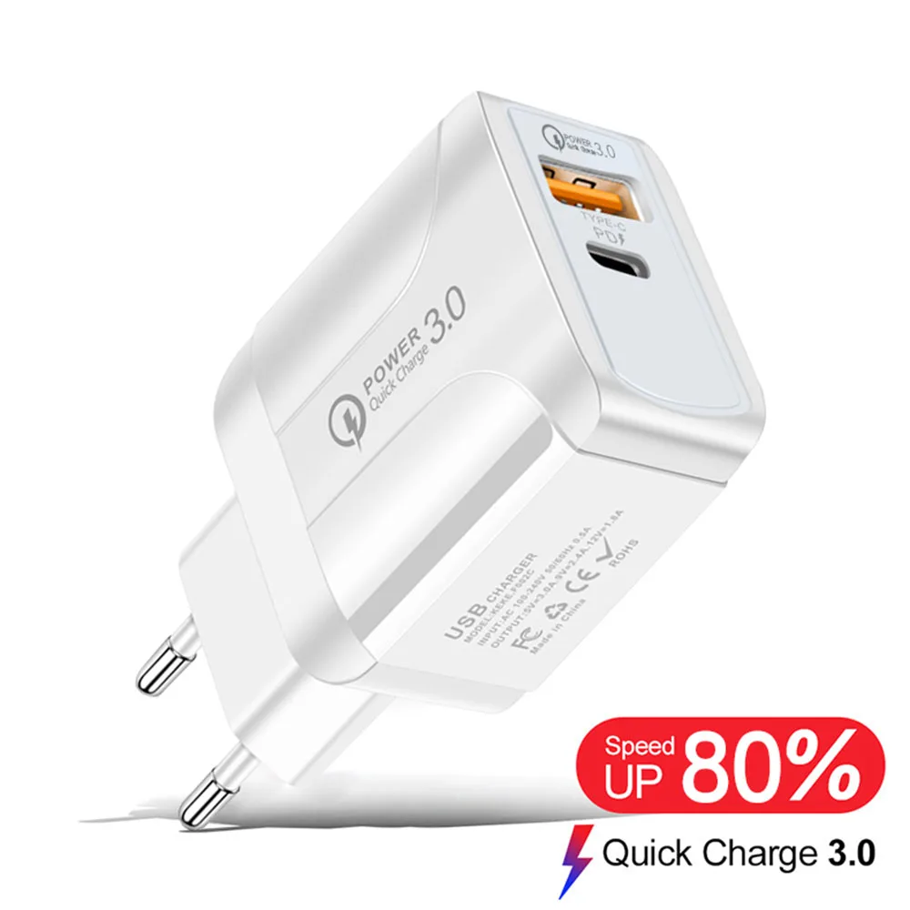 18 Вт Quick Charge 3 0 Usb C зарядное устройство типа мобильный телефон для iphone 12 11 быстрое