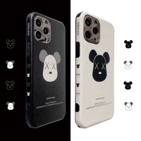 cartoons bear lambskin phone case for iphone 11 pro max x xs max xr 7 8plus 12shell soft silicon anti drop protection back cover