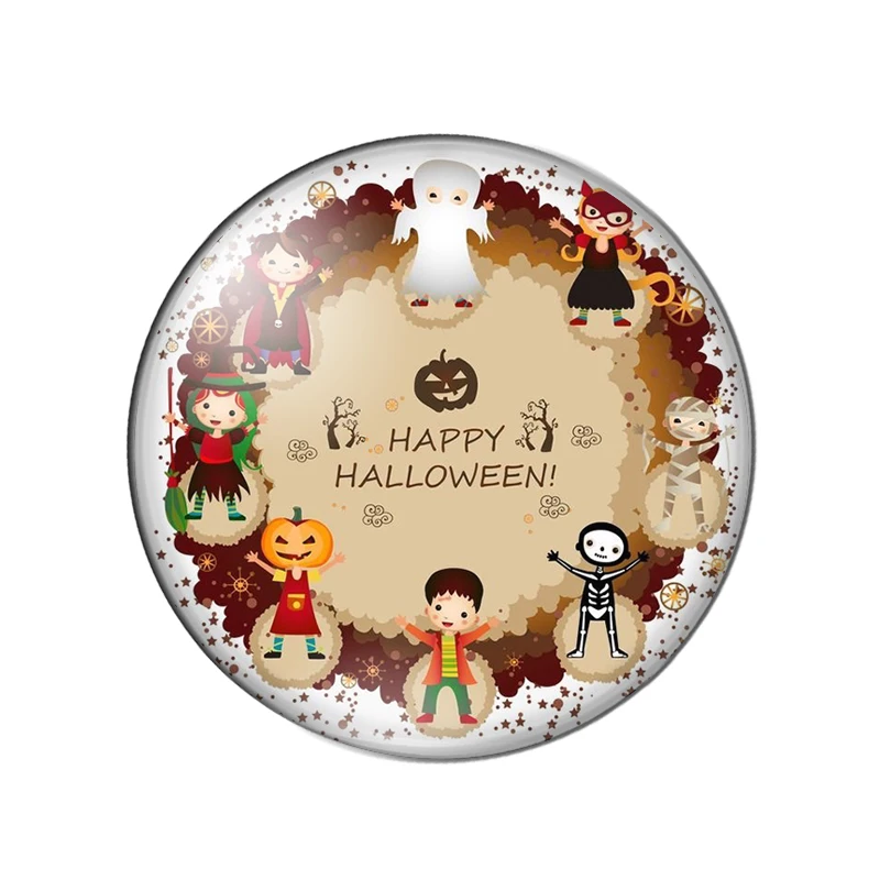 Круглый стеклянный кабошон для фото с изображением тыквы призраков на Хэллоуин 8