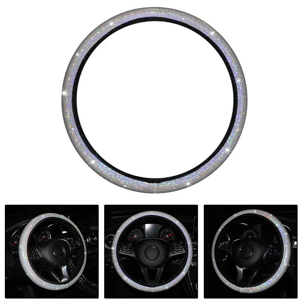 

1* Car Accessories Steering Wheel Cover Auto Breathable Glitter Bling Universal