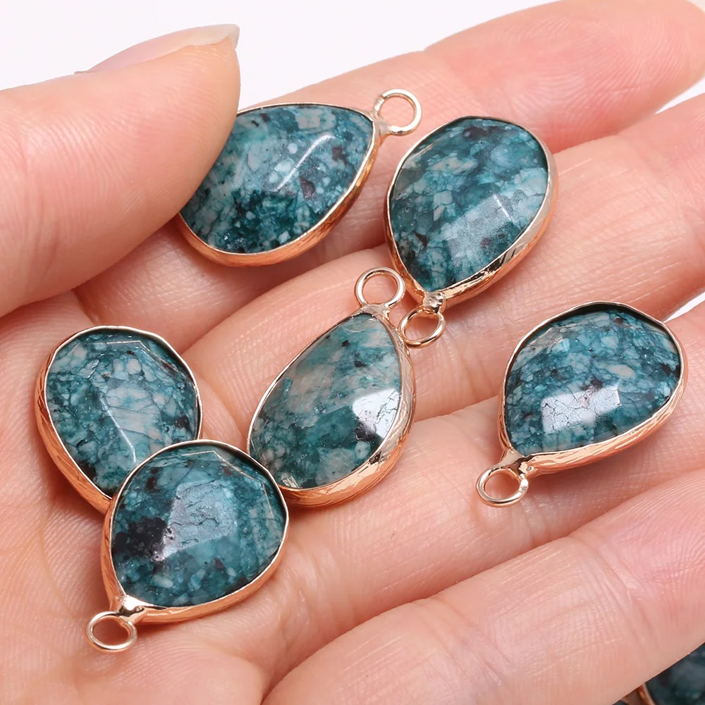 

2pcs Water Drop Shape Faceted Stained Stone Charms Pendants for Jewelry Making DIY Necklace Earrings Gifts Size 13x23mm