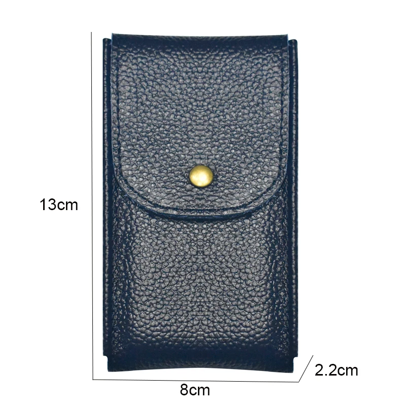 Genuine Leather Watch Case Lichee Pattern Watch Box 13*8*2.2cm Collection Protective Box Black Brown Blue Watch Display Bag
