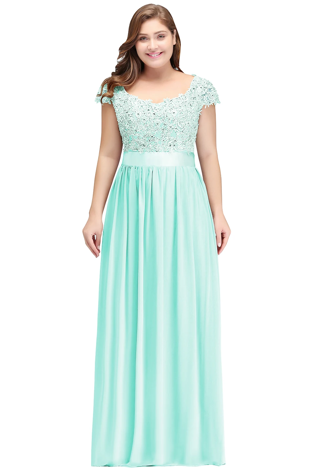 Vestido de Festa Casamento Сексуальное Прозрачное Шифоновое Кружевное Платье С Открытой Спиной Для Свадебной Вечеринки Для Подружки Невесты - Цвет: Mint green