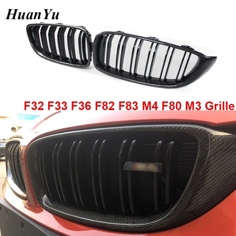 Carbon Fiber F32 Kidney Grille F33 F36 F80 M3 F82 M3 F83 M4 ABS Front Bumper Racing Grill for BMW 4 Series 428i 440i 435i 2014+