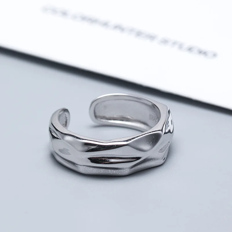 Необычное геометрическое кольцо для женщин 100% Стерлинговое Серебро 925 пробы