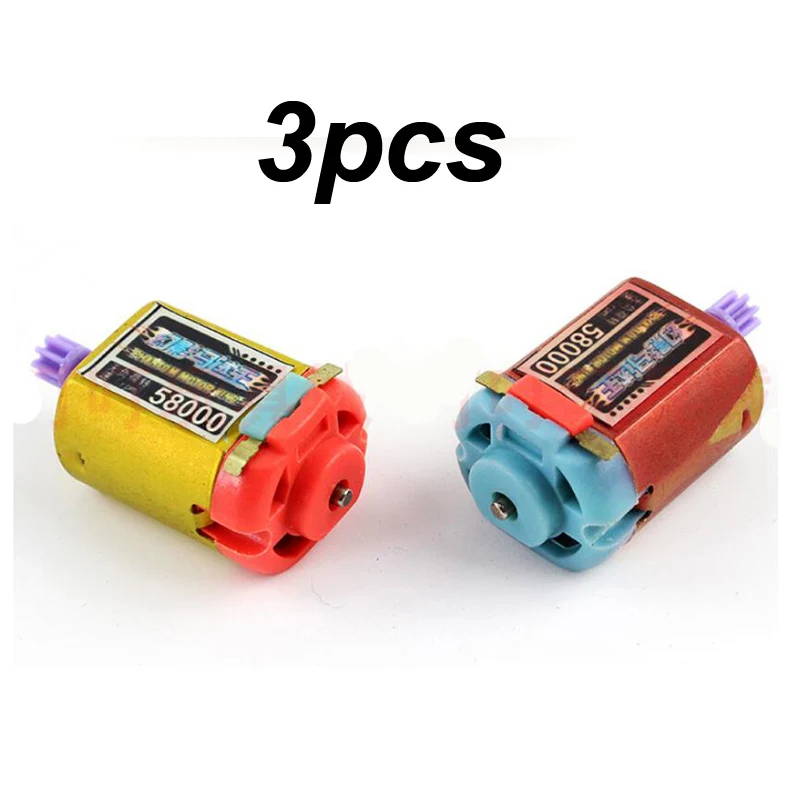 Двигатель полноприводный, 3 шт., 58000 об/мин, с длинным валом, подходит для склонов, подходит для радиоуправляемой модели мини-гоночной машины Tamiya