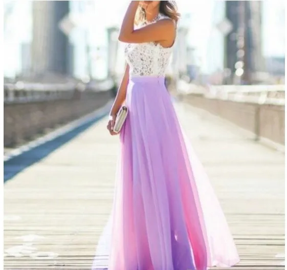 

Hot Women Long Chiffon Dress Formal Evening Party V Neck Sleeveless Empire Ball Gowns Dresses New