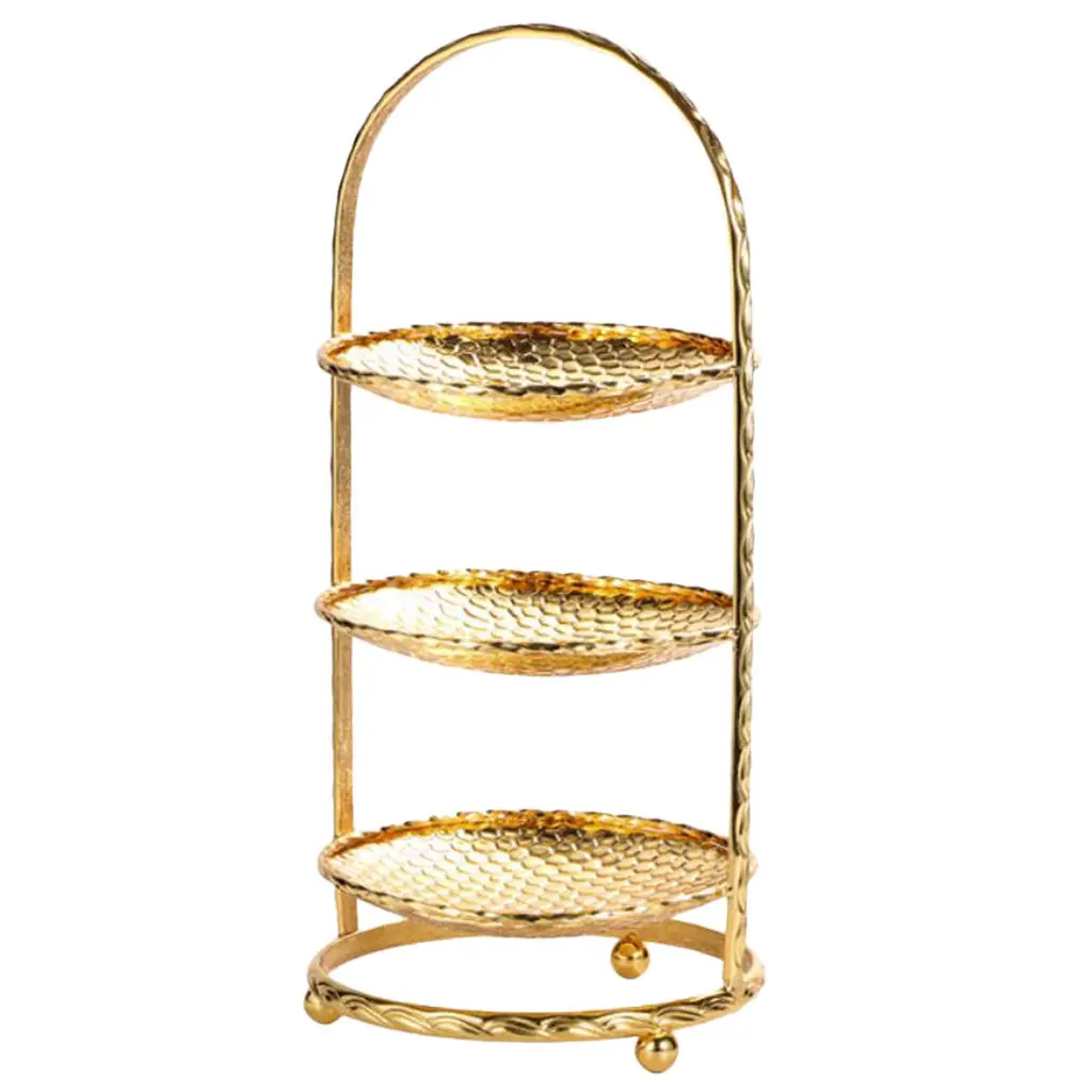 1/2/3 Tier Zinc Alloy Cake Stand Afternoon Tea Wedding Plate Party Tableware Gold or Silver |