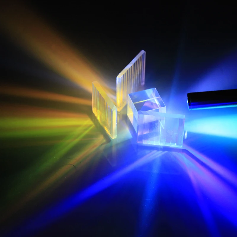 

20mm Cube Beam Splitter Prism 1pcs+PBS Grating 4pcs Cross Dichroic X Cubic Prism Optical Glass Square Prism RGB Synthesizer