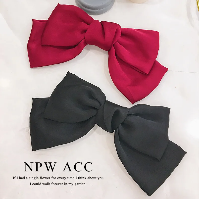 Модные однотонные заколки с большим бантом для девочек 2 уровня прекрасные волос