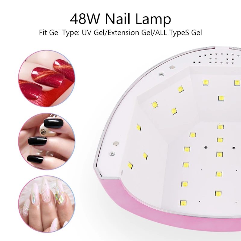 SUNone профессиональная Светодиодная лампа для сушки ногтей мощность 48 Вт белая