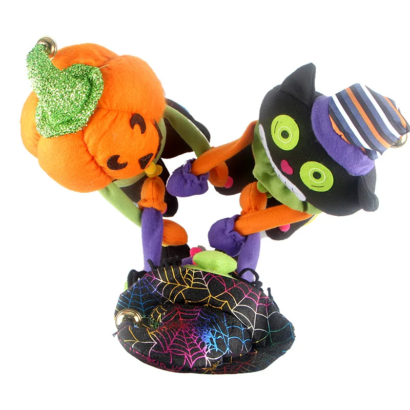 

Creative Cartoon Retractable Witch Doll Doll Plush Toy Halloween Funny Standing Pumpkin Doll Gift