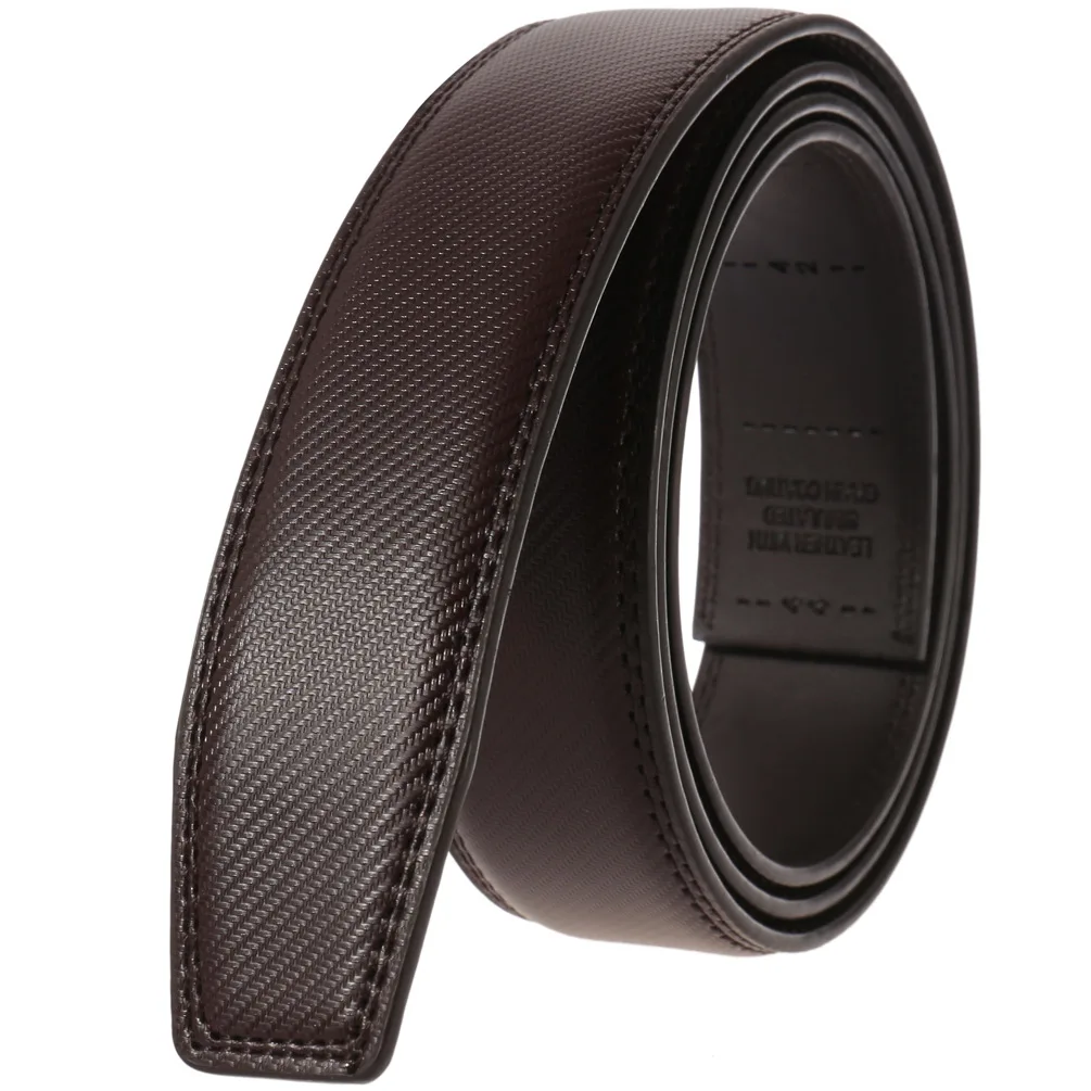 3.5cm men's automatic buckle belts No Buckle Belt Brand Belt Men High Quality Male Leather Strap Jeans Belt Black Coffee