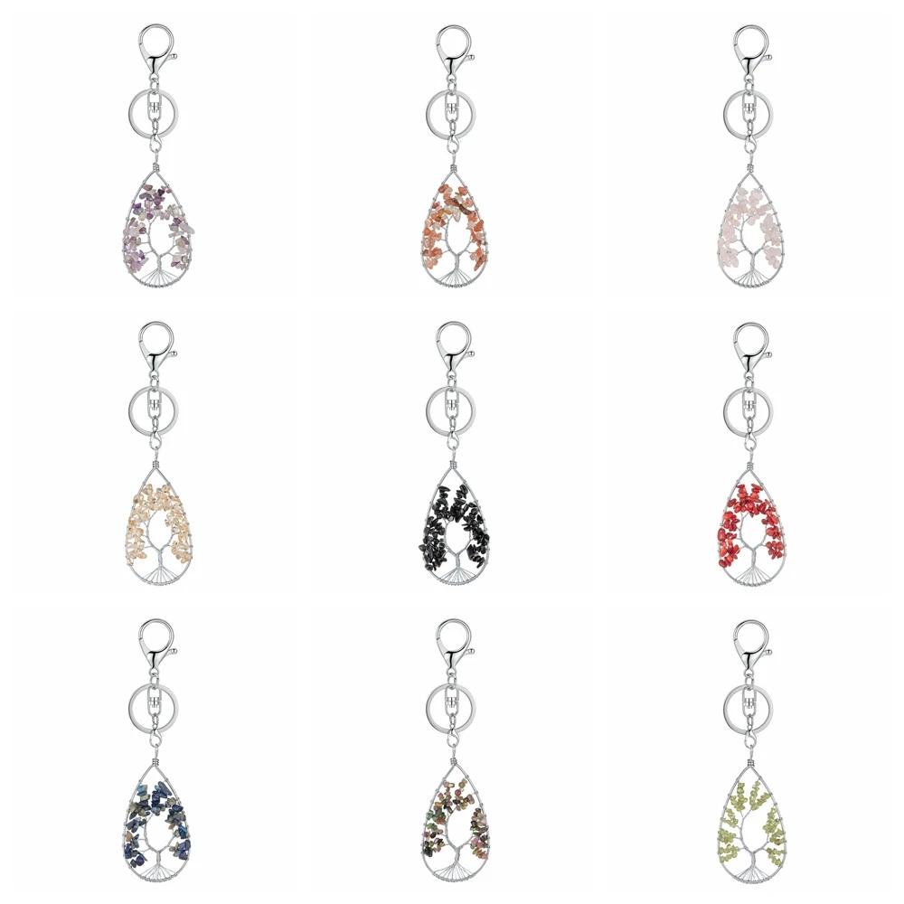 7 Чакра жизнь дерева кулон брелок заживляющие Кристаллы ручной работы обернутый