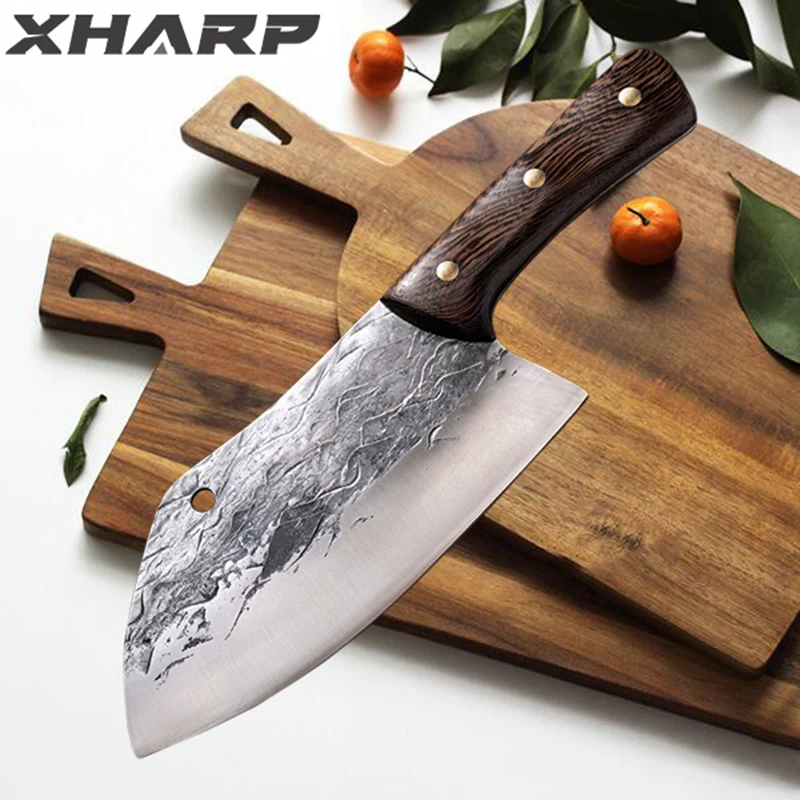 Кованый нож для нарезки кухонный мяса домашняя посуда многофункциональное