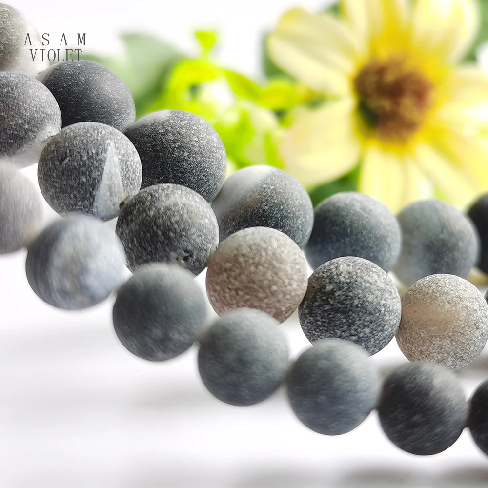 

Hot Model Natural Stone Agate Matte Beads Strand for Man Wonem Jewelry Making DIY Bracelet Necklace Charms Loose Beads Pick Size