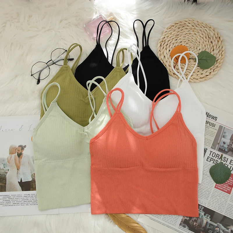 

Женский бесшовный топ-труба CHRLEISURE, однотонный спортивный укороченный топ с открытой спиной, со съемной подкладкой