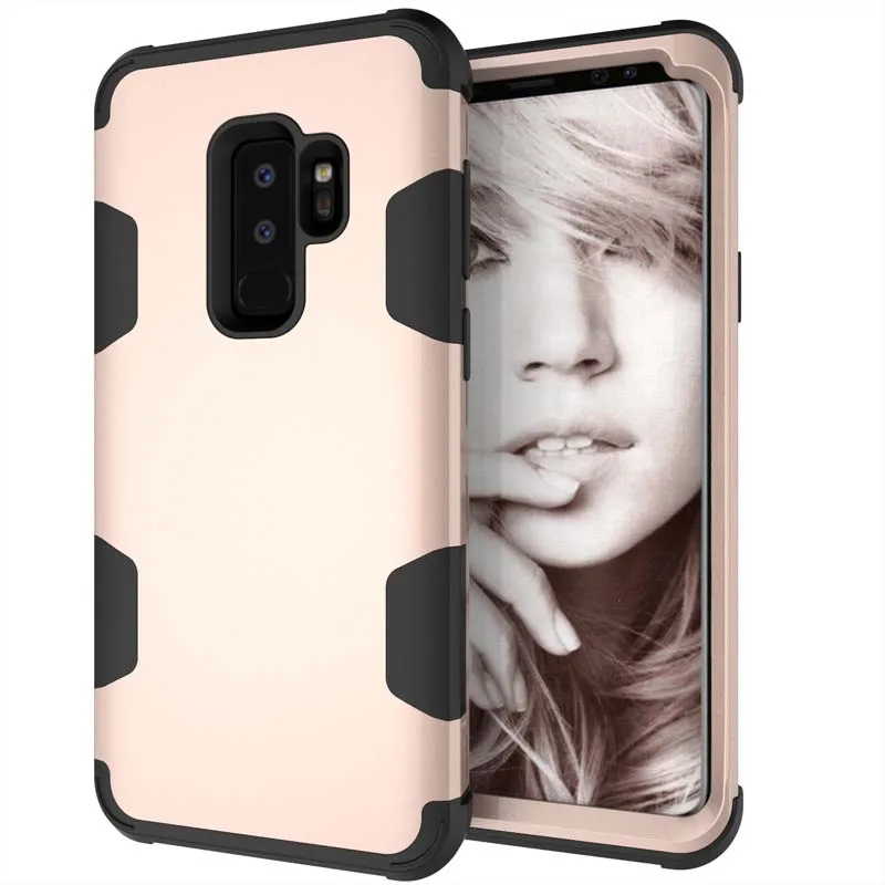 Colorblock Phone Case Anti-shock Silicone Hybrid Hard PC Cover for Samsung Galaxy S9 PLUS LFX-ING | Мобильные телефоны и