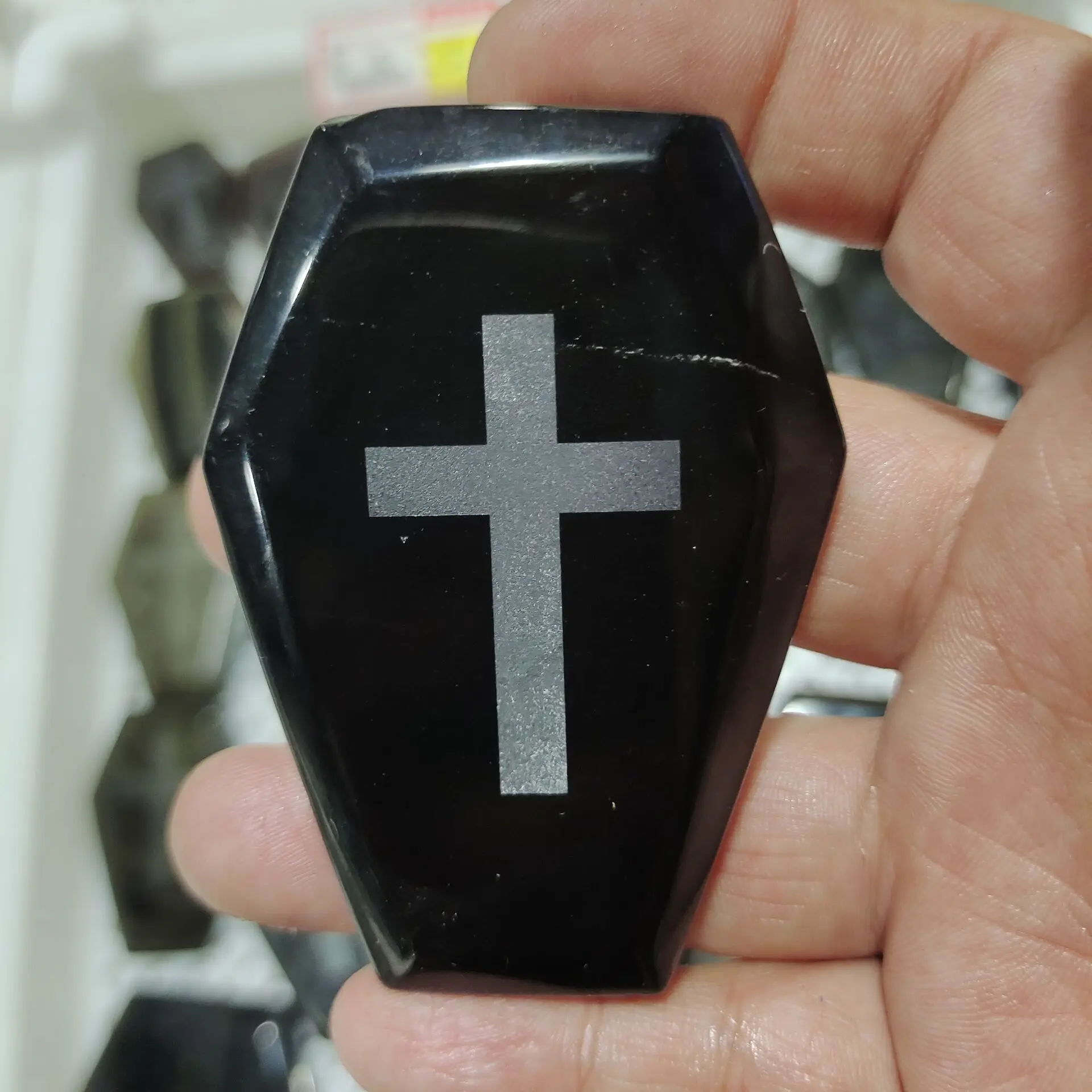 

Jade hexagon Church Relics Jesus on the Stand Cross Wall Crucifix Antique Home Chapel Decor