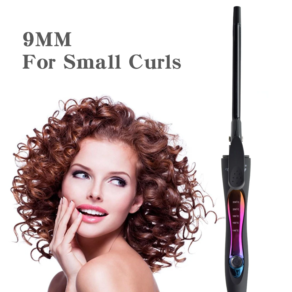 Керамические щипцы для завивки волос 9 мм профессиональные с двойным
