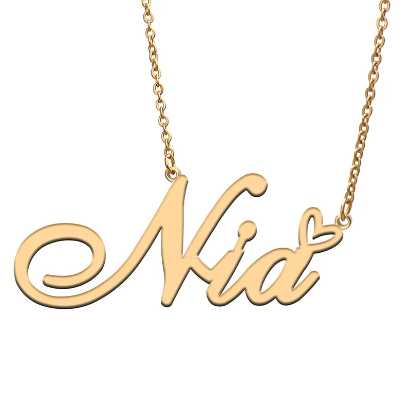 

Ожерелье с именной биркой Nia, индивидуальное искусственное ожерелье для мамы, дочери, девушки, подруги, на день рождения, Рождество, подарок ...