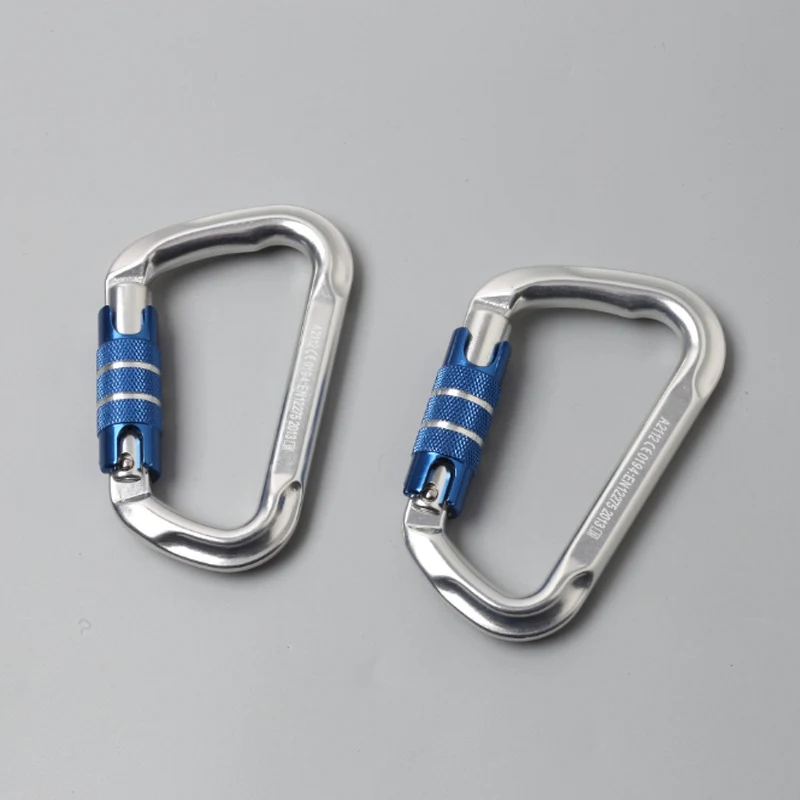 Новый 25KN алюминиевый карабин безопасности альпинизма скалолазание замок d типа