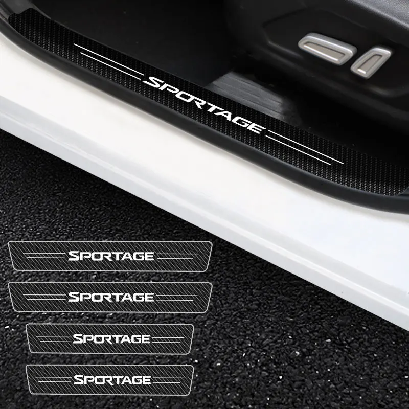 

Car Door Threshold Scuff Plate Carbon Fiber Sill Protector Stickers For KIA Sportage 2005-2020 2021 Auto Door Entry Pedal Guards
